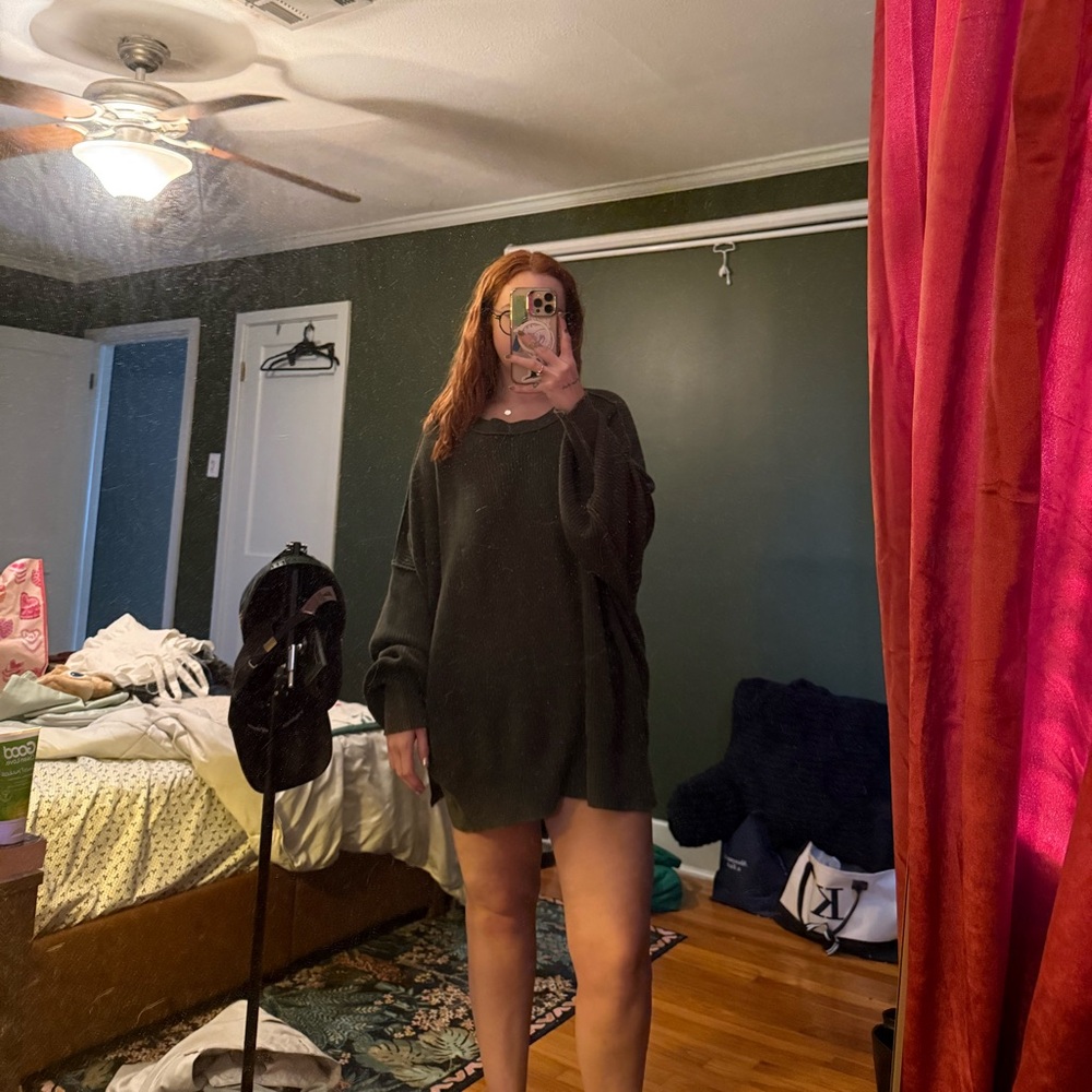 Aerie Dark Green Oversized Sweater